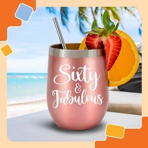 New Sixty and Fabulous Wine Tumbler